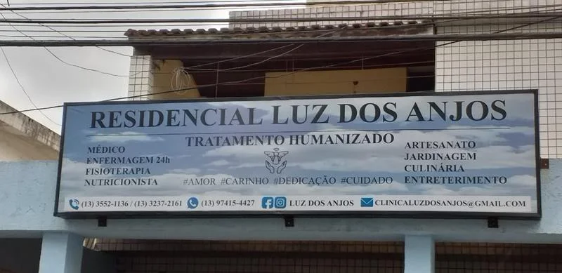 Área externa do residencial para idosos em Santos